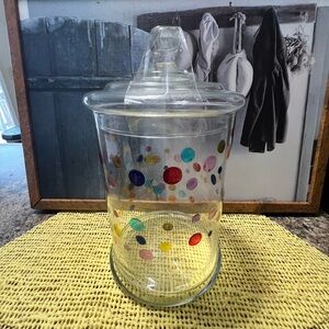 Vibrant Polka Dot Glass Storage Jar with Lid